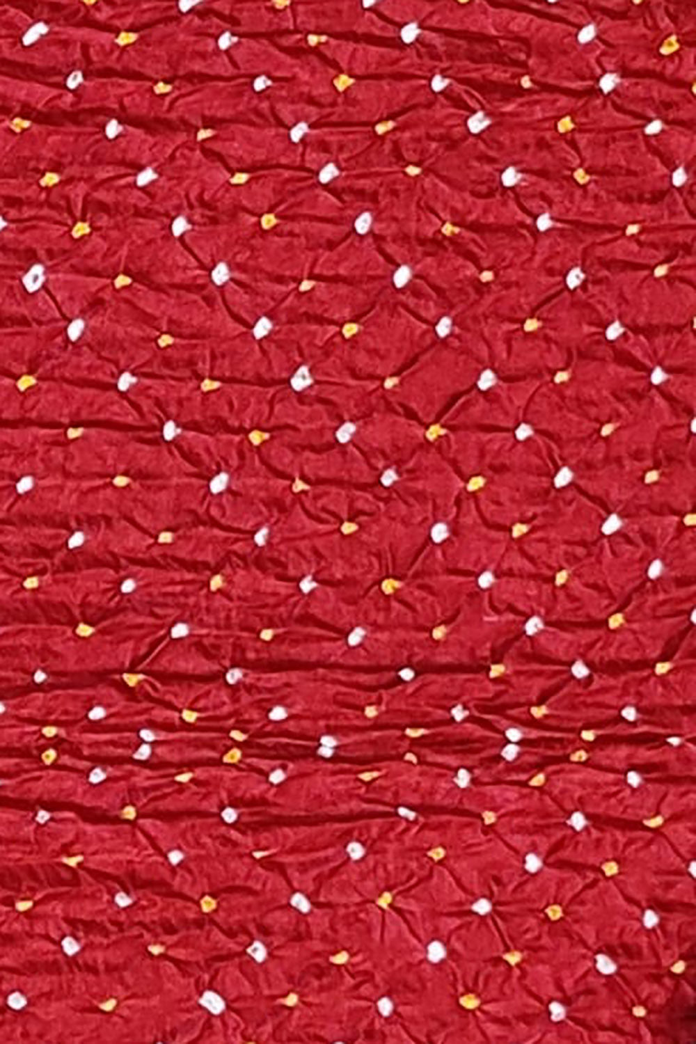 Red Bandhani Pure Gajji Silk Fabric ( 3 Mtr ) - Luxurion World