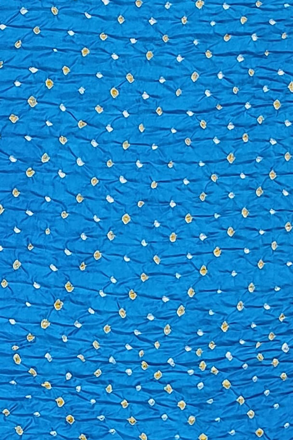 Blue Bandhani Pure Gajji Silk Fabric ( 3 Mtr ) - Luxurion World
