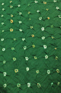 Green Bandhej Cotton Silk Fabric  ( 1 Mtr ) - Luxurion World