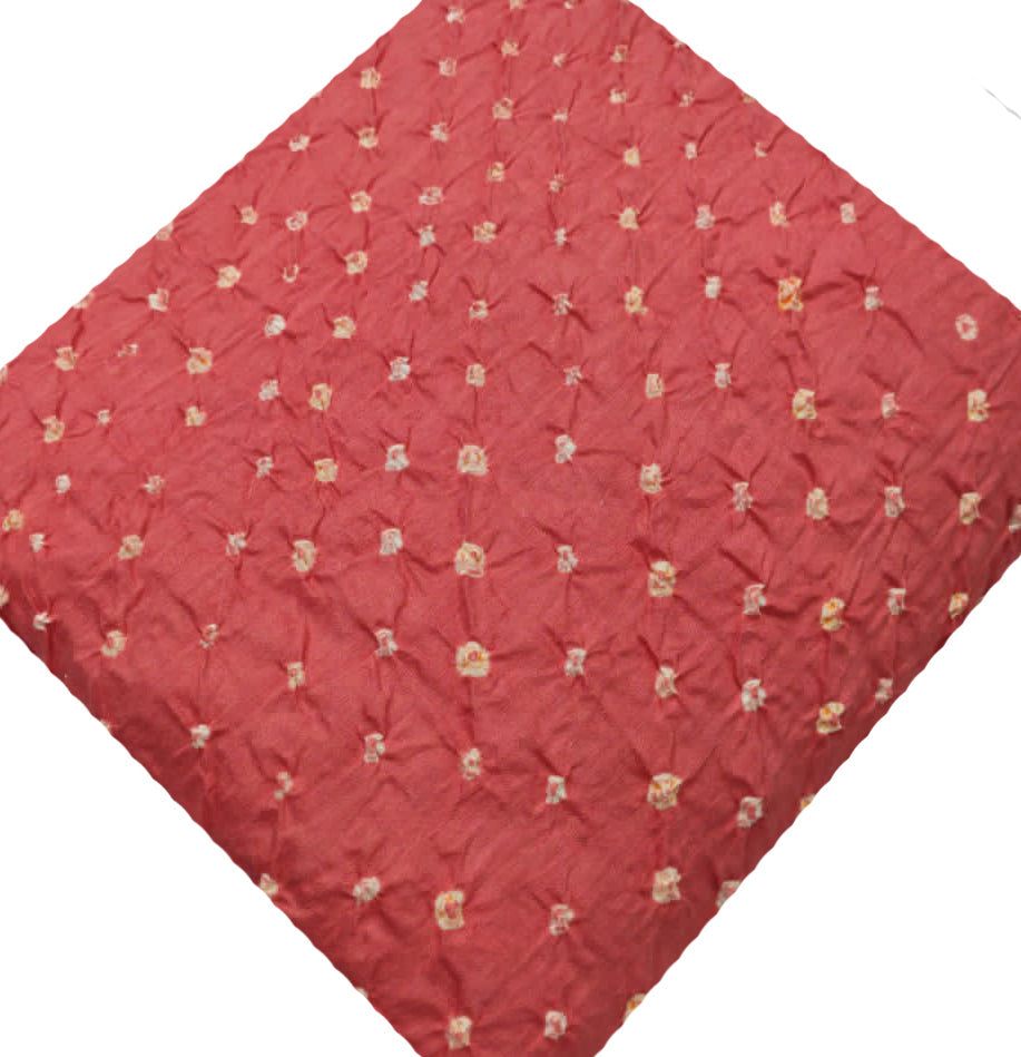 Pink Bandhej Cotton Silk Fabric  ( 1 Mtr ) - Luxurion World