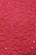 Pink Bandhej Cotton Silk Fabric  ( 1 Mtr ) - Luxurion World