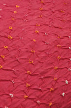 Pink Bandhej Cotton Silk Fabric  ( 1 Mtr ) - Luxurion World