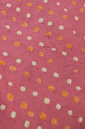 Pink Bandhej Cotton Silk Fabric  ( 1 Mtr ) - Luxurion World