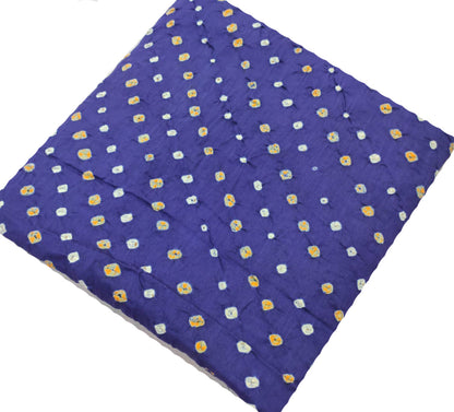 Blue Bandhej Cotton Silk Fabric  ( 1 Mtr ) - Luxurion World