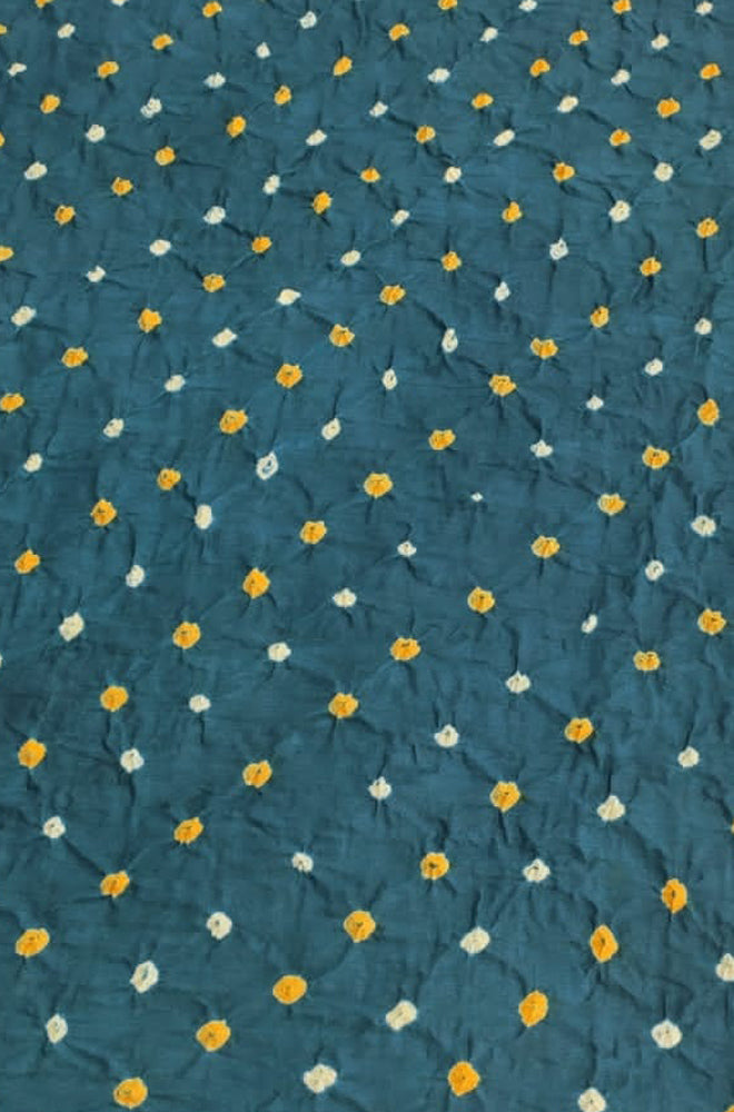 Green Bandhani Cotton Silk Fabric ( 1 Mtr ) - Luxurion World