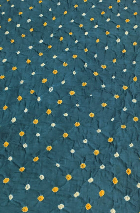 Green Bandhani Cotton Silk Fabric ( 1 Mtr ) - Luxurion World