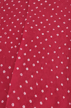 Red Bandhani Cotton Silk Fabric ( 1 Mtr ) - Luxurion World