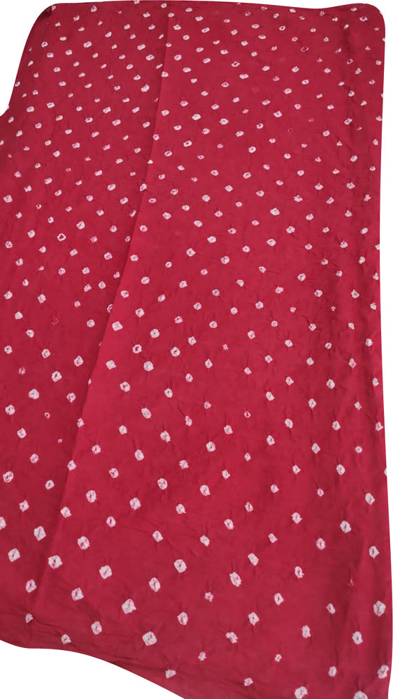 Red Bandhani Cotton Silk Fabric ( 1 Mtr ) - Luxurion World