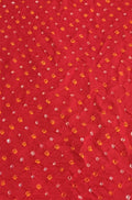 Red Bandhani Cotton Silk Fabric ( 1 Mtr ) - Luxurion World