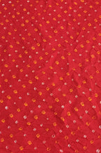 Red Bandhani Cotton Silk Fabric ( 1 Mtr ) - Luxurion World