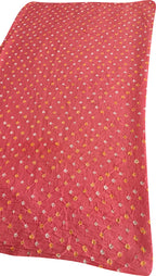Pink Bandhani Cotton Silk Fabric ( 1 Mtr ) - Luxurion World