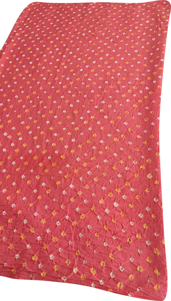 Pink Bandhani Cotton Silk Fabric ( 1 Mtr ) - Luxurion World