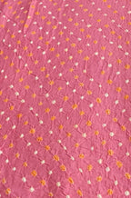 Pink Bandhani Cotton Silk Fabric ( 1 Mtr ) - Luxurion World