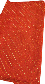 Orange Bandhani Cotton Silk Fabric ( 1 Mtr ) - Luxurion World