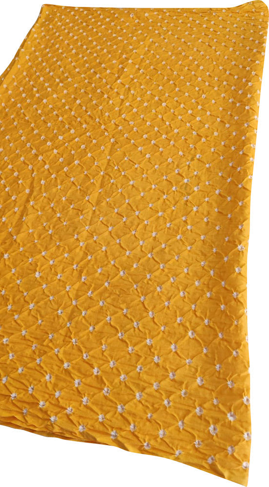 Yellow Bandhani Cotton Silk Fabric ( 1 Mtr ) - Luxurion World