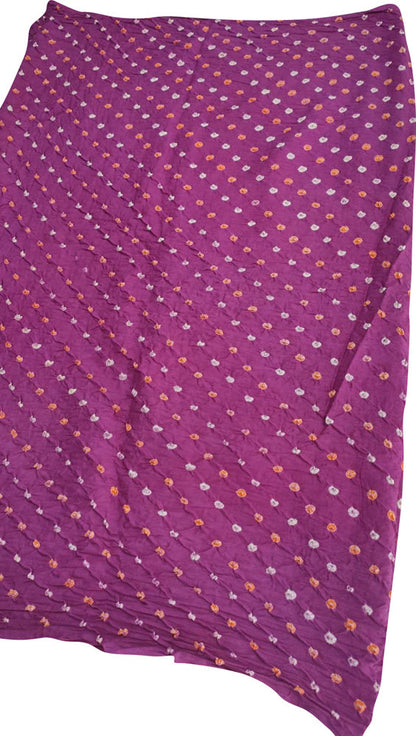 Purple Bandhani Cotton Silk Fabric ( 1 Mtr ) - Luxurion World