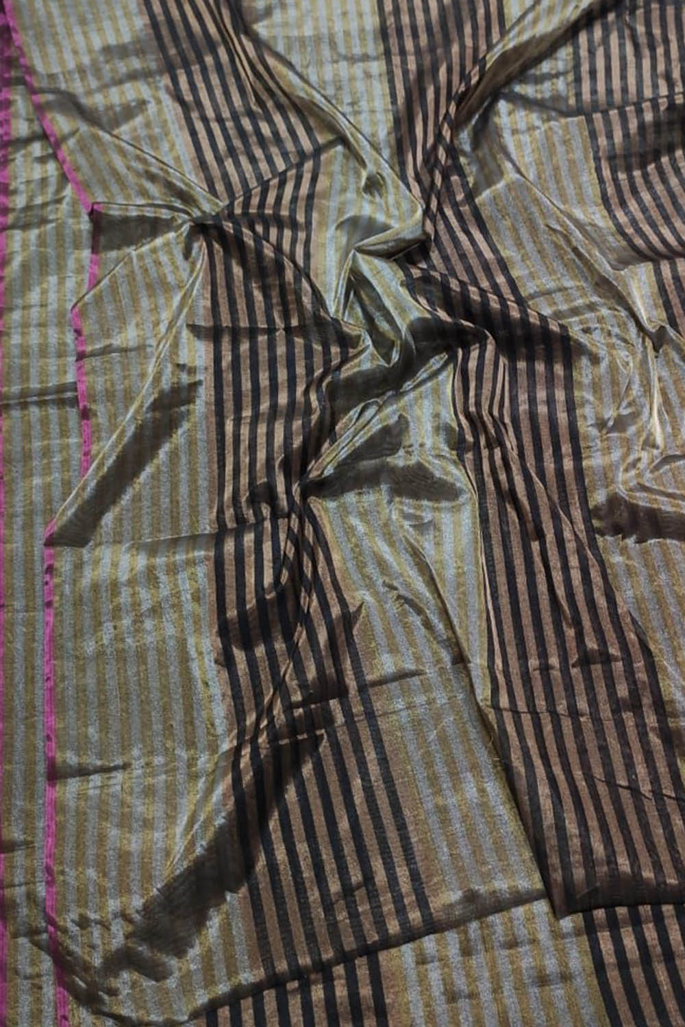 Multicolor Handloom Chanderi Pure Tissue Silk Fabric ( 1 Mtr ) - Luxurion World