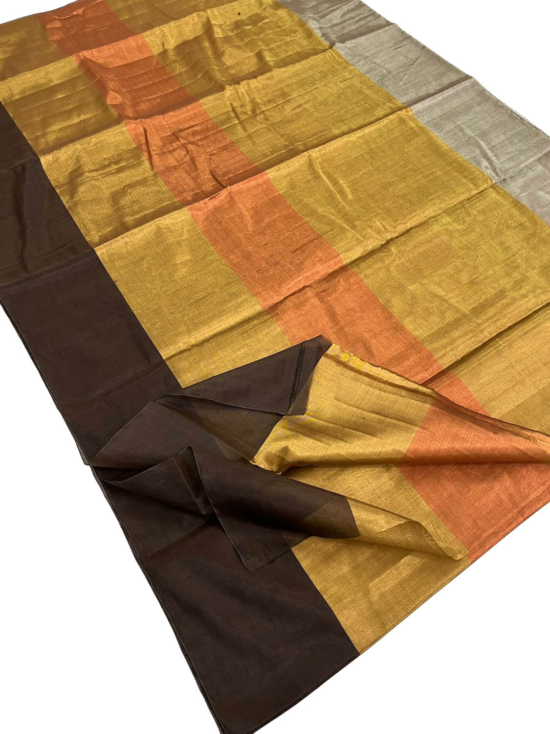 Multicolor Handloom Chanderi Pure Tissue Silk Fabric ( 1 Mtr ) - Luxurion World