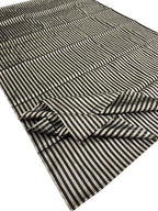 Black And Silver Handloom Chanderi Pure Tissue Silk Fabric ( 1 Mtr ) - Luxurion World