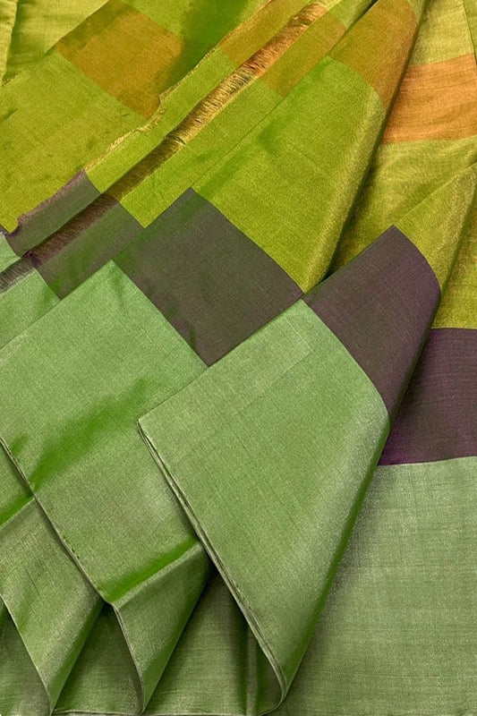 Multicolor Handloom Chanderi Pure Tissue Silk Fabric ( 1 Mtr ) - Luxurion World
