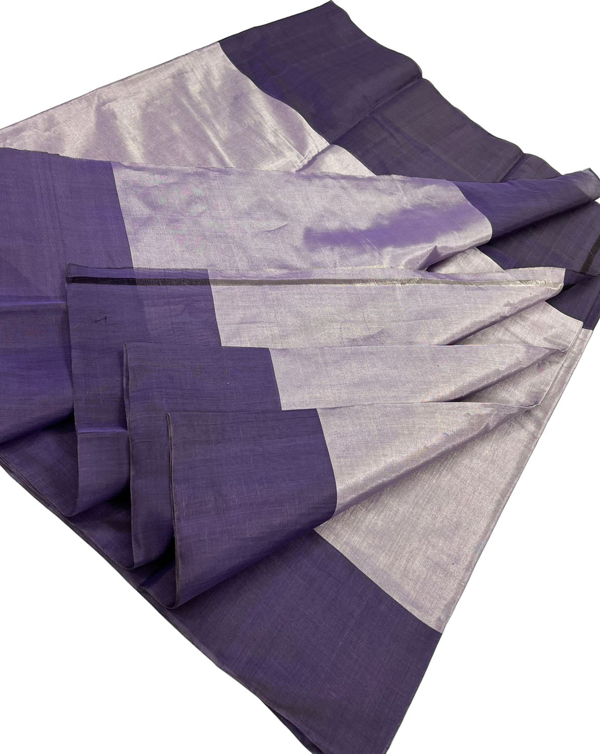 Purple Handloom Chanderi Pure Tissue Silk Fabric ( 1 Mtr ) - Luxurion World