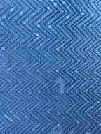 Blue Embroidered Chikankari Georgette Sequins Work Fabric ( 1 Mtr ) - Luxurion World
