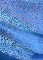 Blue Embroidered Chikankari Georgette Sequins Work Fabric ( 1 Mtr ) - Luxurion World