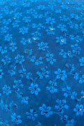 Stunning Blue Chikankari Georgette Fabric with Intricate Embroidery - Luxurion World
