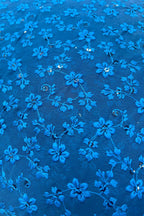 Stunning Blue Chikankari Georgette Fabric with Intricate Embroidery - Luxurion World