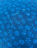 Stunning Blue Chikankari Georgette Fabric with Intricate Embroidery - Luxurion World