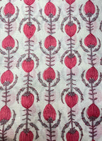 Off White Digital Printed Cotton Fabric ( 1 Mtr ) - Luxurion World