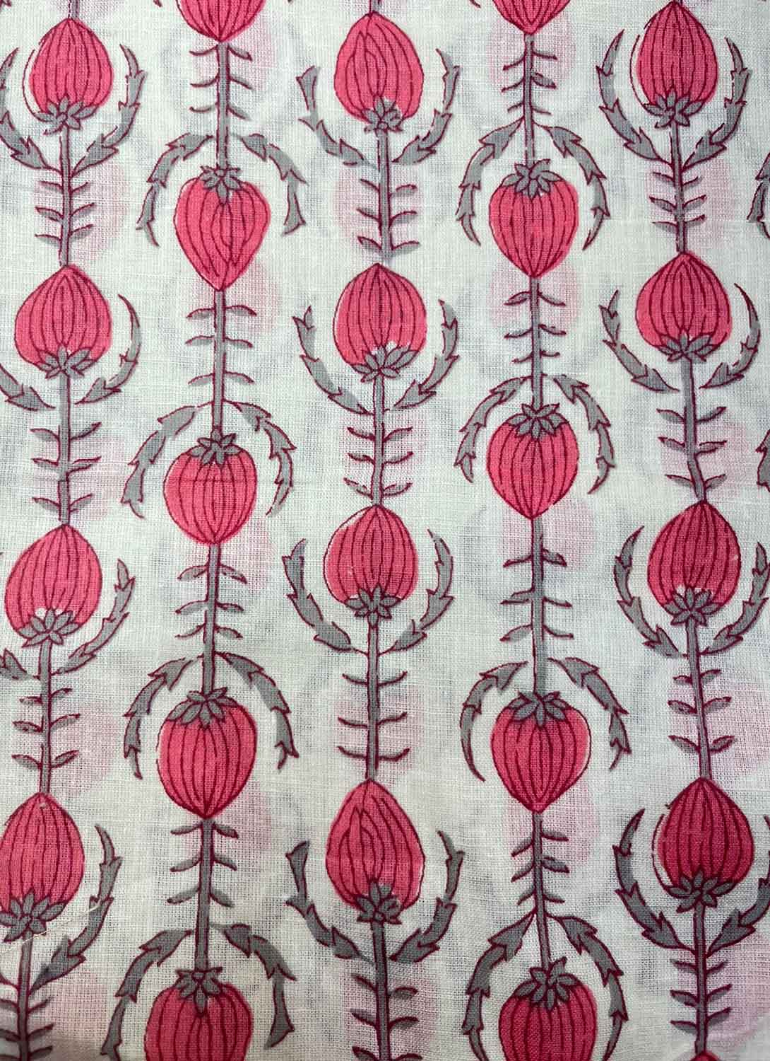 Off White Digital Printed Cotton Fabric ( 1 Mtr ) - Luxurion World