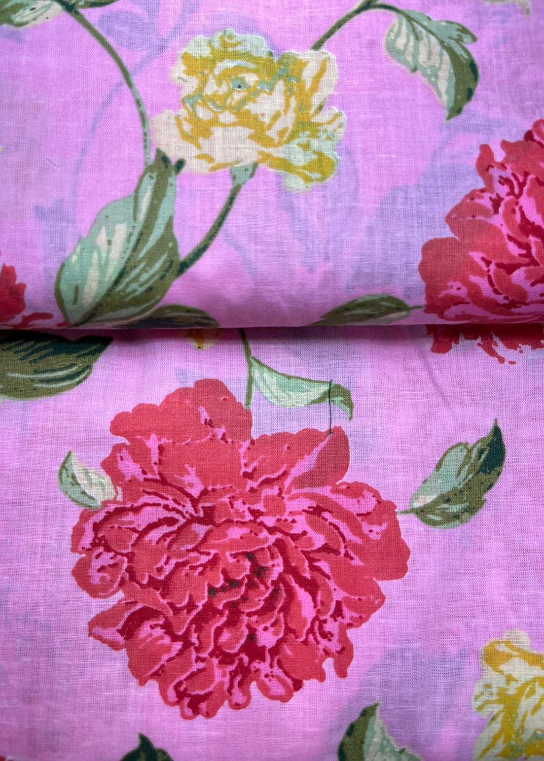 Pink Digital Printed Cotton Fabric ( 1 Mtr ) - Luxurion World