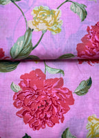 Pink Digital Printed Cotton Fabric ( 1 Mtr ) - Luxurion World