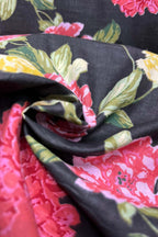 Black Digital Printed Cotton Fabric ( 1 Mtr ) - Luxurion World