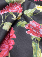 Black Digital Printed Cotton Fabric ( 1 Mtr ) - Luxurion World