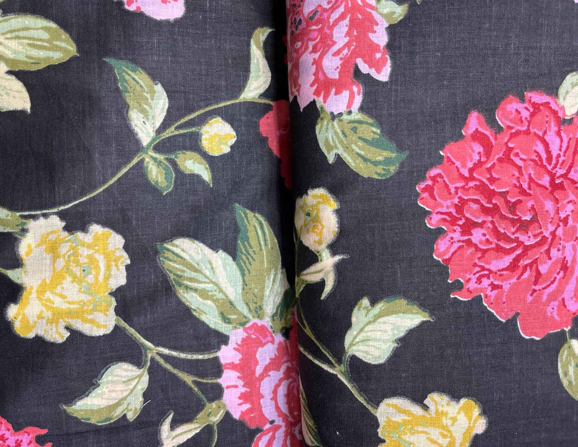 Black Digital Printed Cotton Fabric ( 1 Mtr ) - Luxurion World