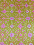 Green Digital Printed Tussar Silk Fabric ( 1 Mtr ) - Luxurion World