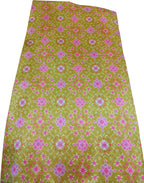 Green Digital Printed Tussar Silk Fabric ( 1 Mtr ) - Luxurion World