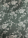 Black Digital Printed Tussar Silk Fabric ( 1 Mtr ) - Luxurion World