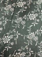 Black Digital Printed Tussar Silk Fabric ( 1 Mtr ) - Luxurion World