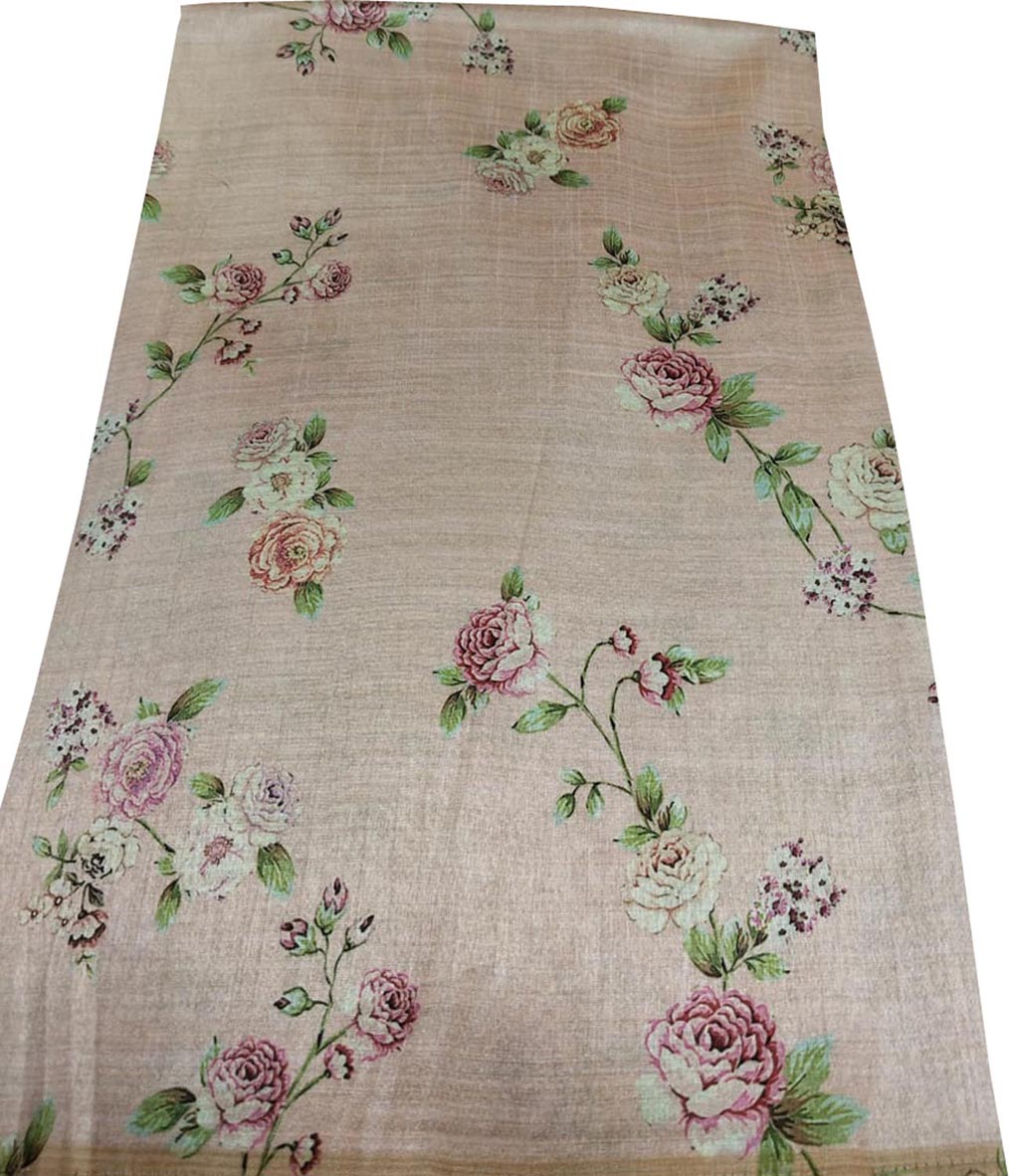 Pastel Digital Printed Tussar Silk Fabric ( 1 Mtr ) - Luxurion World
