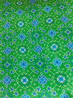 Green Digital Printed Tussar Silk Fabric ( 1 Mtr ) - Luxurion World