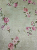 Green Digital Printed Tussar Silk Fabric ( 1 Mtr ) - Luxurion World