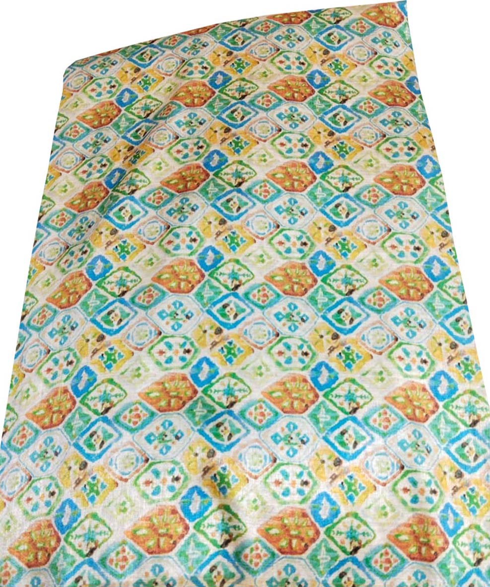 Multicolor Digital Printed Tussar Silk Fabric ( 1 Mtr ) - Luxurion World
