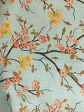 Blue Digital Printed Tussar Silk Fabric ( 1 Mtr ) - Luxurion World