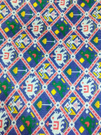 Blue Digital Printed Tussar Silk Fabric ( 1 Mtr ) - Luxurion World