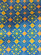 Blue Digital Printed Tussar Silk Fabric ( 1 Mtr ) - Luxurion World