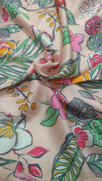 Multicolor Digital Printed Satin Dupion Fabric ( 1 Mtr ) - Luxurion World