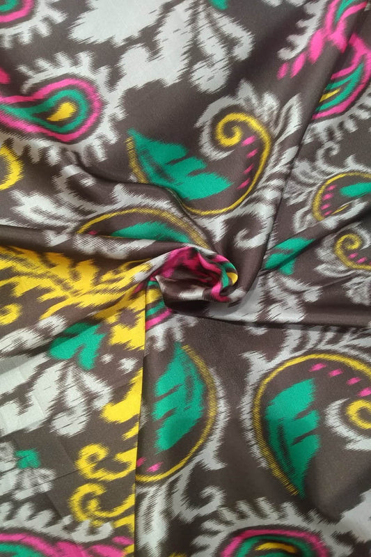 Multicolor Digital Printed Gajji Silk Fabric ( 1 Mtr ) - Luxurion World